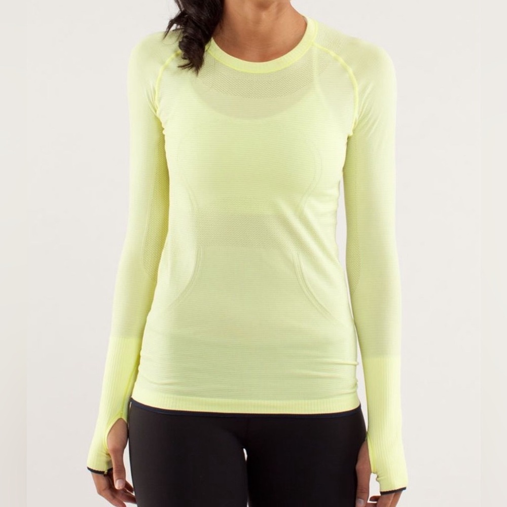 LULULEMON NEON GREENISH YELLOW SWIFTLY TEE SIZE 4